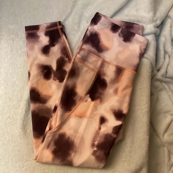 Old Navy Active Power Soft leggings Neon Orange and Purple size Medium - Picture 1 of 4